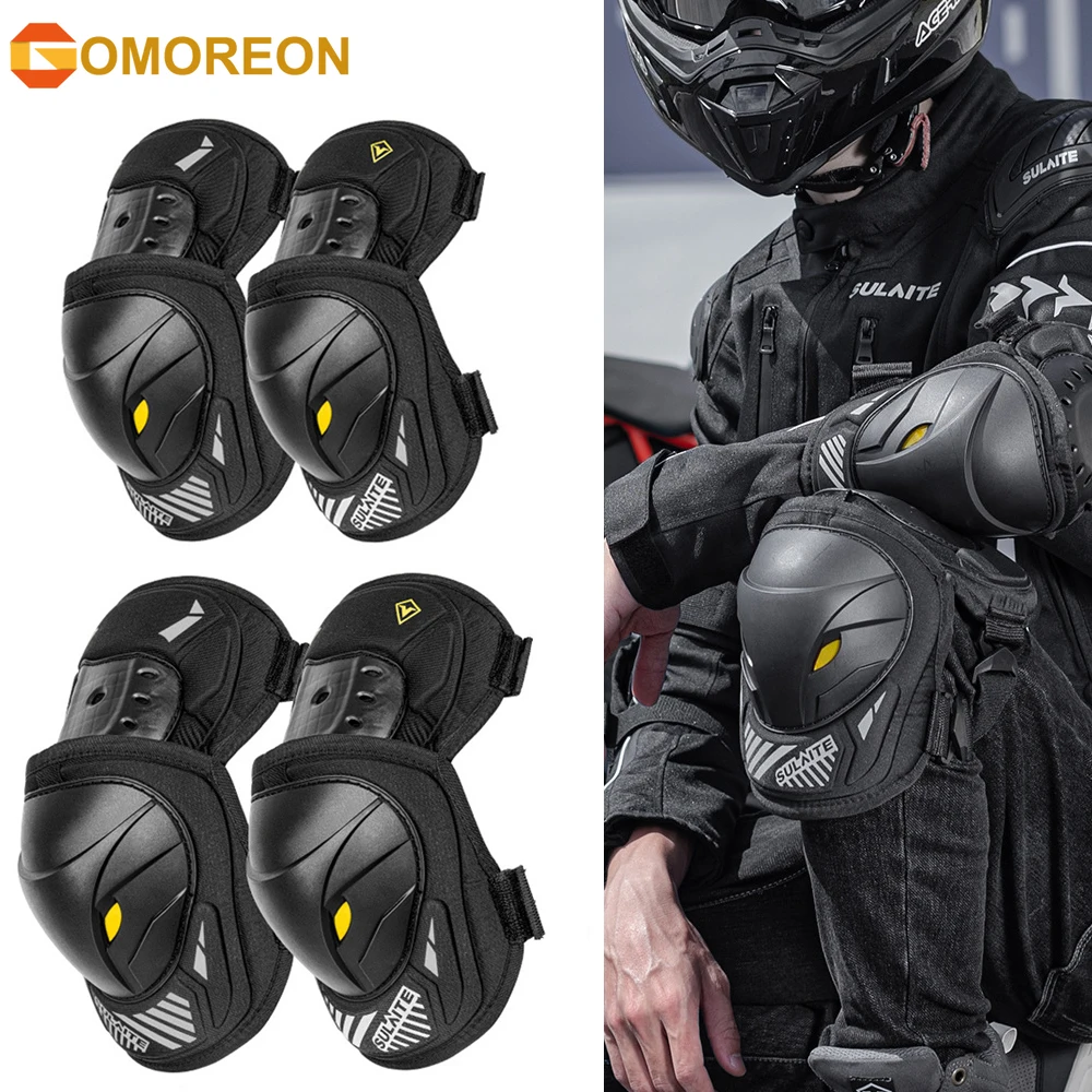 Mountain Biking Elbow Pads - GOMOREON 1 Paar Motorrad-Knie- und Ellbogenschützer